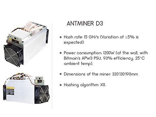 Antminer D3 19.3 GH/s X11 ASIC Dash Miner