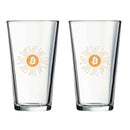 Bitcoin Merch Beer Drinking Glass (set of 2)