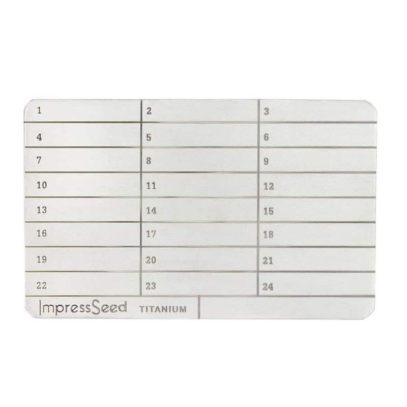 ImpressSeed Wallet Seed Key Backup - Titanium Plate