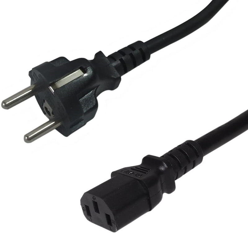 Power Cable Cord CEE 7/7 to ICE C13 European Outlet Plug - 1.8M / 6FT