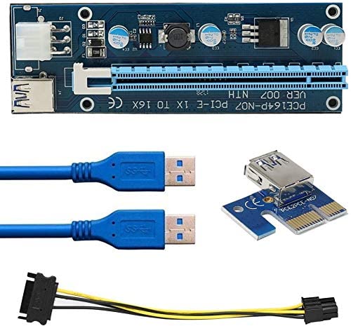 PCI-E X1 إلى X16 USB 3.0 Riser لمنصة التعدين / الإطار