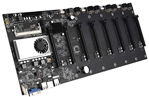 BTC-D37 Mining Motherboard CPU Group 8 فتحات بطاقة فيديو 8 جيجابايت DDR3 ذاكرة مدمجة واجهة VGA 64 جيجابايت SSD (أسود)