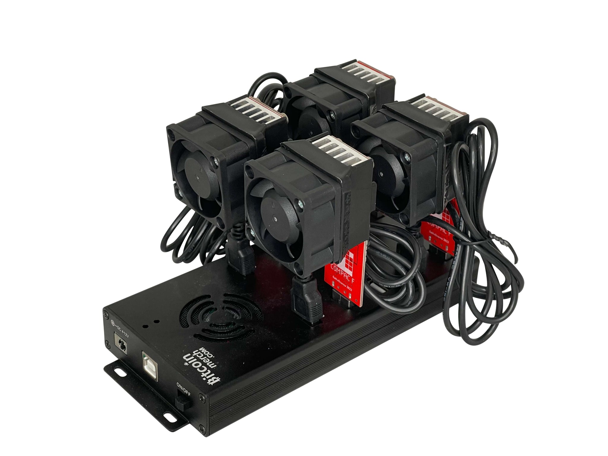 Bitcoin Merch® 4 x GekkoScience COMPAC F with Fan Upgrade + 10-Port USB Hub - COMBO Up to 1.4+TH/s
