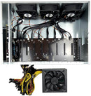 Ready-To-Mine™ 3-Fan 8 GPU Mining Frame Rig With Motherboard + CPU + RAM + SSD + PSU Included
