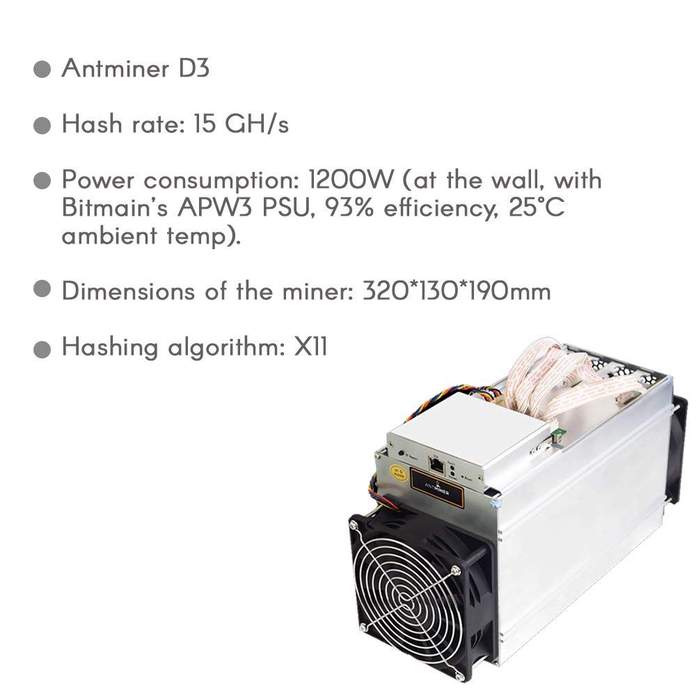 Bitcoin Merch® - Antminer D3 19.3 GH/s X11 ASIC Dash Miner