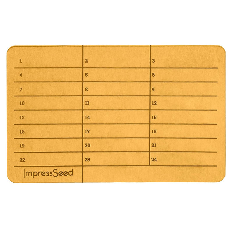 ImpressSeed Wallet Seed Key Backup - Aluminum Plate/s