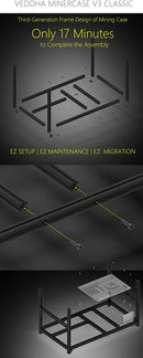 Veddha V3C 6-GPU Mining Case Aluminum