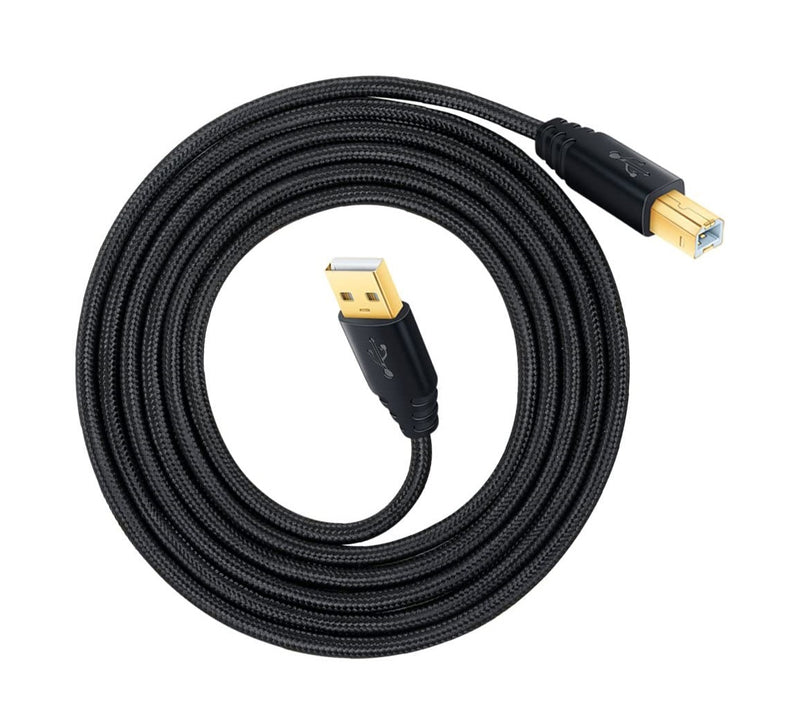 USB Type-A Male to USB Type-B Male Braided Cable - 6ft