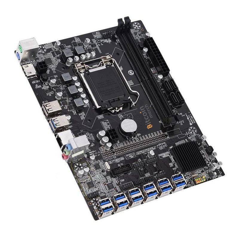 Bitcoin Merch® - B250 LGA 1151 ATX ، 12 × USB إلى اللوحة الأم لتعدين التشفير PCIE