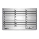 SAFE SEED Crypto Seed Key Phrase Backup