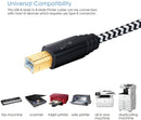 USB Type-A Male to USB Type-B Male Braided Cable - 6ft