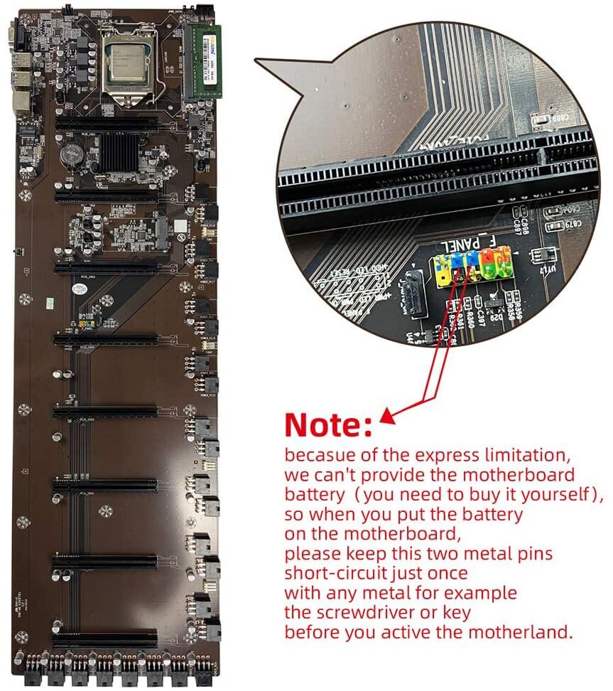 Ready-To-Mine™ 4-Fan 8 GPU Frame Rig With Motherboard + CPU + RAM + SS