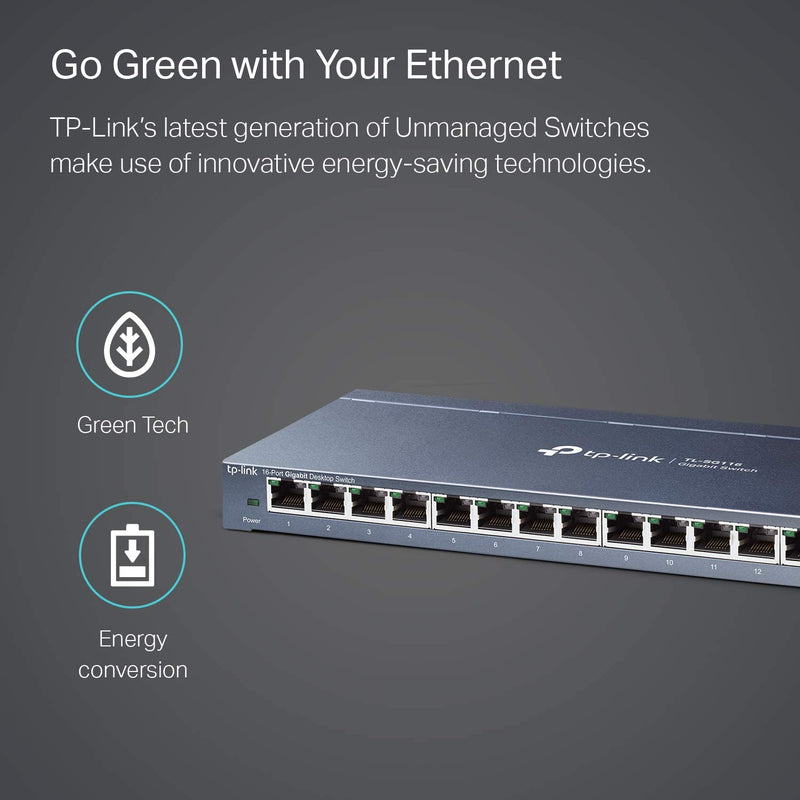 TP-Link 16-Port Gigabit Ethernet Network Switch -  Black