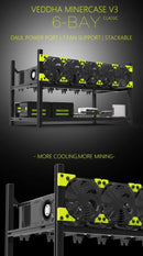 Veddha V3C 6-GPU Mining Case Aluminum