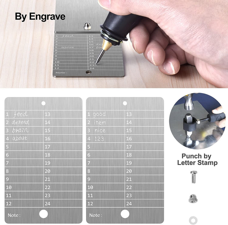 ArlinaL Stainless Steel Seed Key Phrase Backup - 2 Engraving Plates