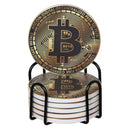 Bitcoin Coasters for Glasses, Mugs, Hot or Cold Drinks - Set of 6