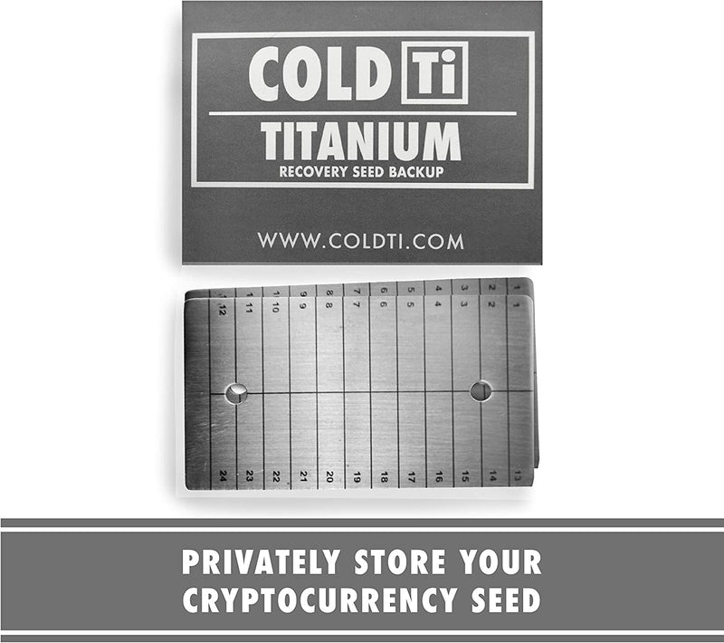 ColdTi - Titanium Bitcoin Cryptocurrency Seed Storage for Extremely Durable Cold Storage (Single Plate)