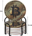 Bitcoin Coasters for Glasses, Mugs, Hot or Cold Drinks - Set of 6