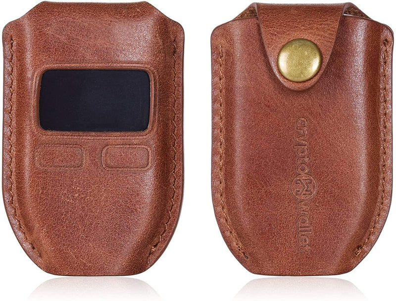 Protective Leather Case for Trezor Hardware Wallet (Case ONLY) - Brown