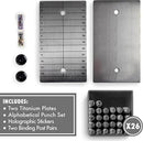 ColdTi - Titanium Bitcoin Cryptocurrency Seed Plates for Extremely Durable Cold Storage (2 Plates w/ 1 Punch Set & Anti-Tamper Seals) (Alphabetic Punch Set)