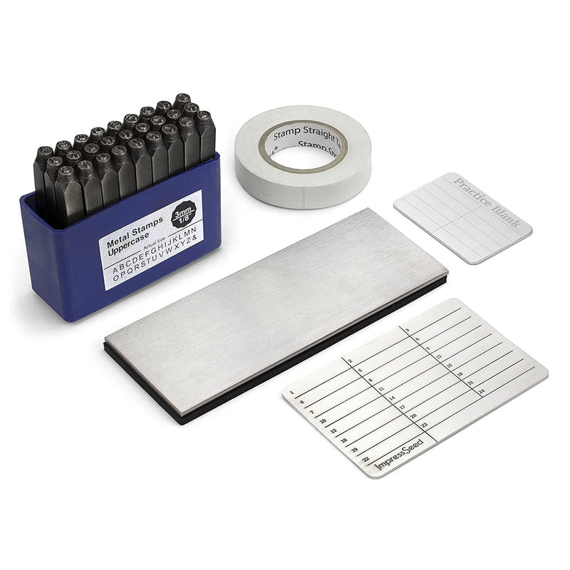 ImpressSeed Wallet Seed Key Backup - Silver Aluminum Plate Stamping KIT