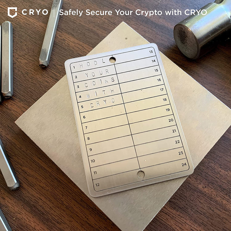 CRYO Crypto Seed Key Phrase Backup - Card
