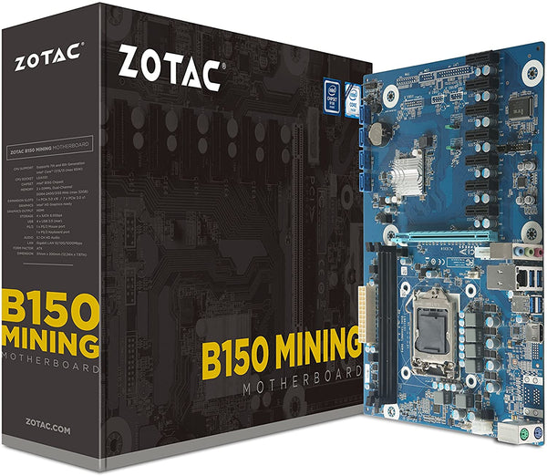 ZOTAC B150 ATX Mining Motherboard for Cryptocurrency Mining with 7 PCIE x1 Slots