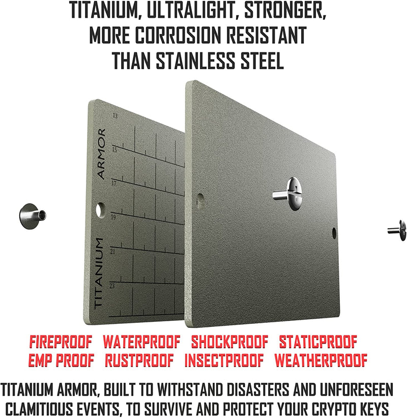 SILVERGYRO Titanium Armor Cryptocurrency Seed Key Phrase Backup