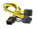 PCI-E 6pin (6-pin) to Dual 8pin( 6+2) Y-Splitter Extension cable for video card 20CM