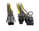 PCI-E 6pin (6-pin) to Dual 8pin( 6+2) Y-Splitter Extension cable for video card 20CM