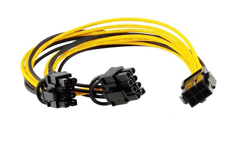 PCI-E 6pin (6-pin) to Dual 8pin( 6+2) Y-Splitter Extension cable for video card 20CM