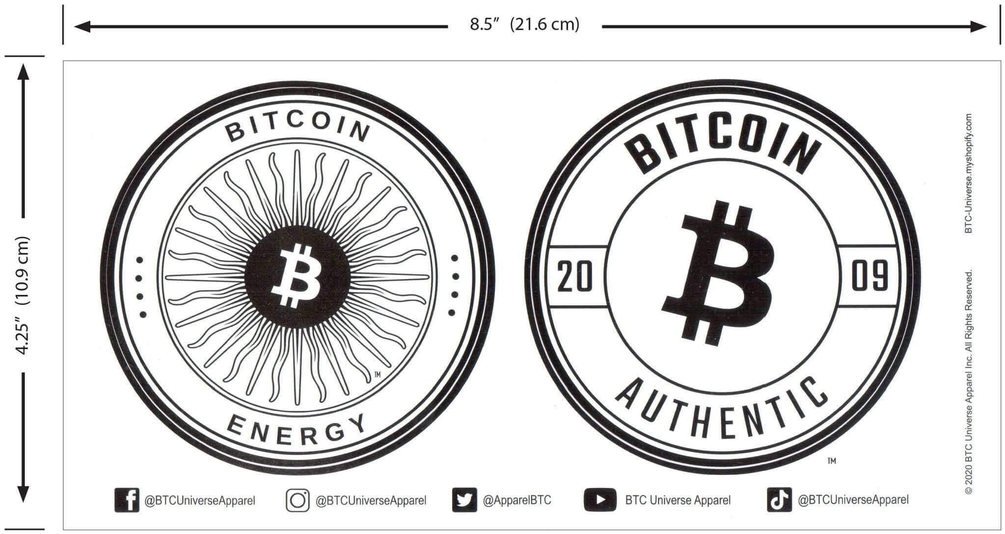 مجموعة ملصقات BTC Bitcoin Universe الأصلية المكونة من 3 أوراق