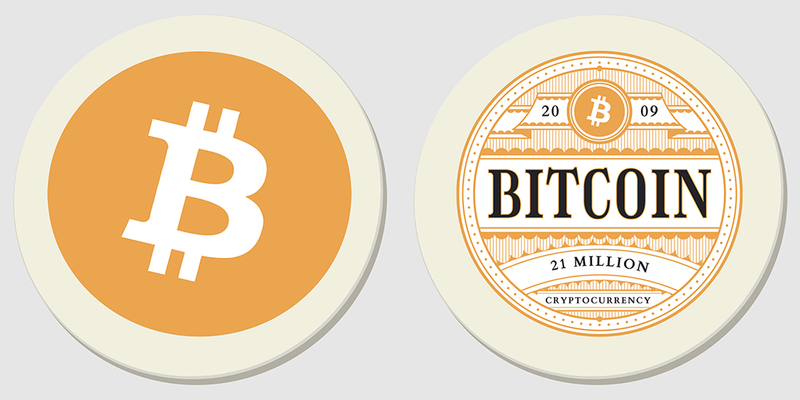 Bitcoin Beer Absorbent Stone Coasters (set of 2)