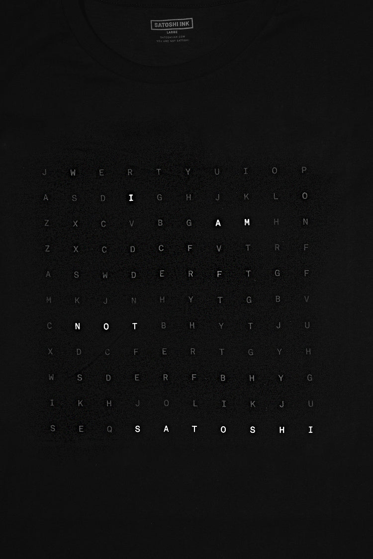 Satoshi Ink MATRIX Crew Neck T-Shirt Limited Edition for Collectors - Black
