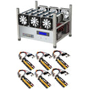 Crypto Mining Frame Rig Case 6 GPU ETH BTC Ethereum + 6 USB Raisers Package Deal