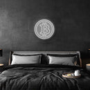 Bitcoin White Glowing Neon Night Lamp Sign Wall Mounted
