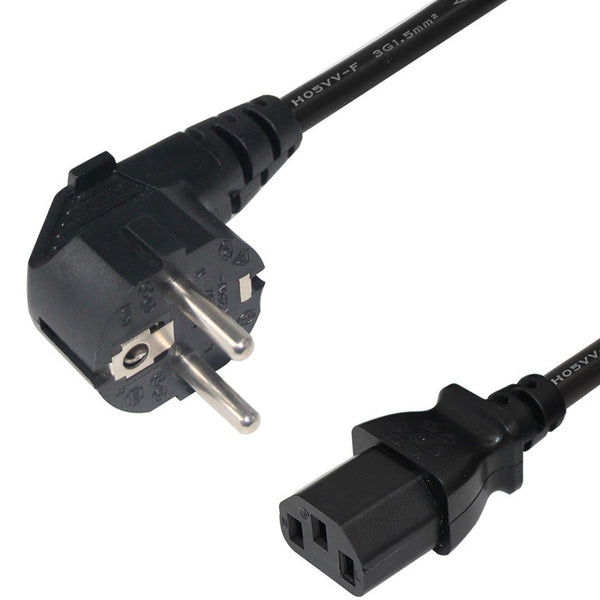 CEE 7/7 to C13 Power Cable 10-16A 250V EUR Plug - 1.8m