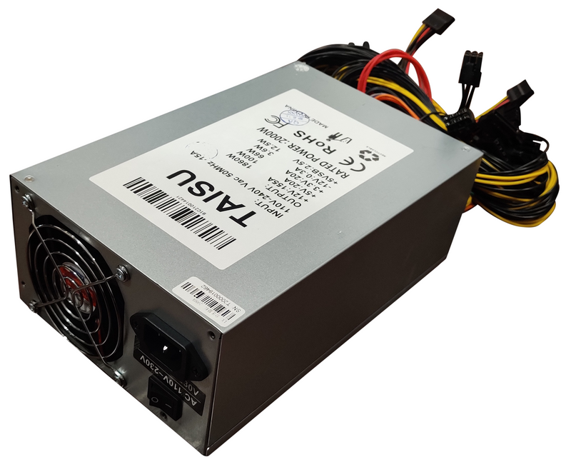 2000W 110-240V Power Supply With 12 X 6+2 pin VGA Cables