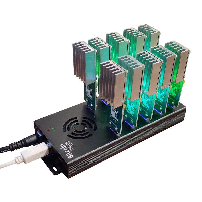 Bitcoin Merch® - 10 Port Powered USB Hub ONLY 120W 12V 10A, FOR Compac F, NewPac, Antminer, Moonlander - USB Miners NOT included!