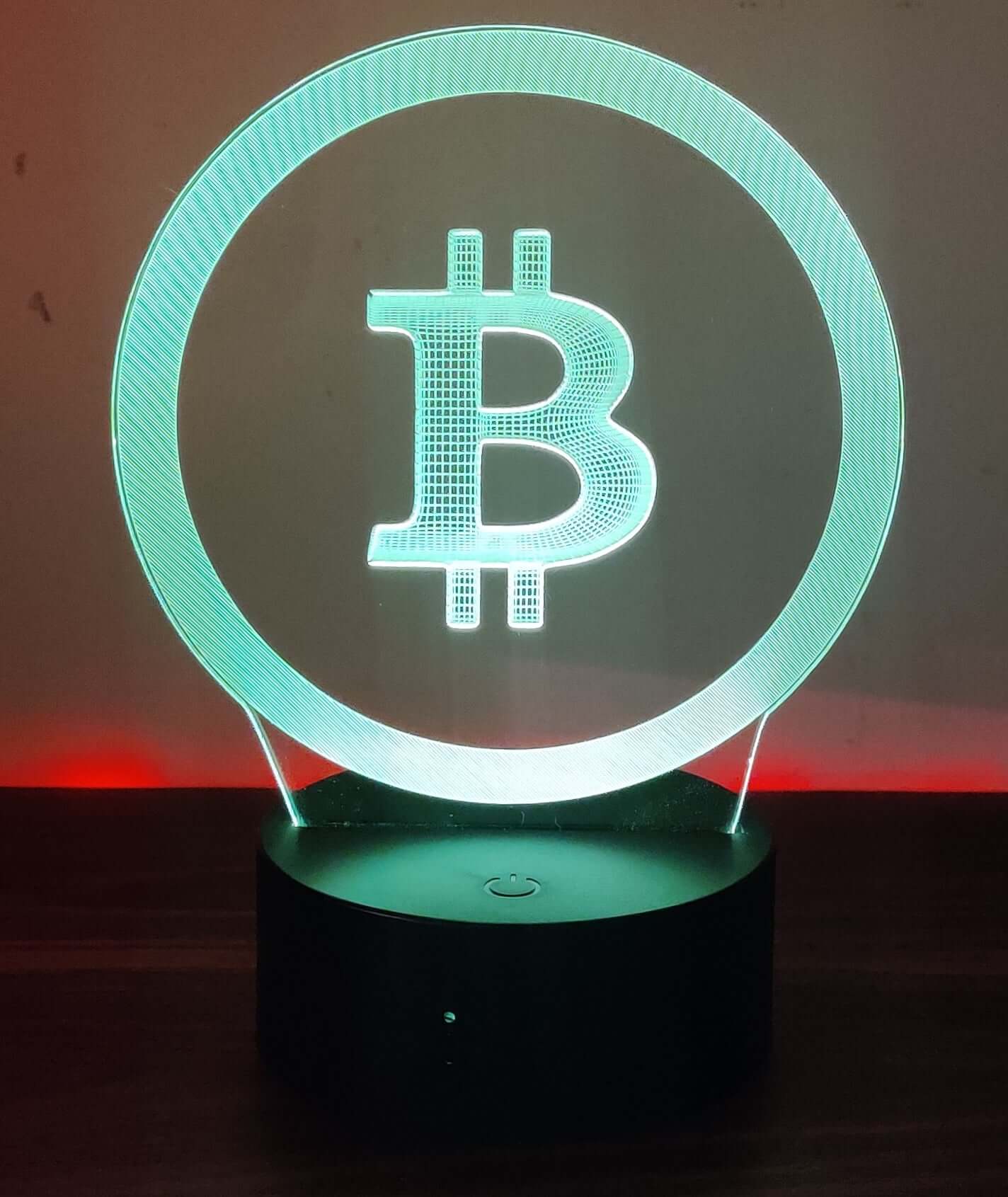 Bitcoin Merch® - Clear Bitcoin USB 3D LED Desk Night Lamp Light 7-Colors