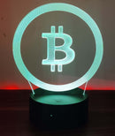 Bitcoin Merch® - Clear Bitcoin USB 3D LED Desk Night Lamp Light 7-Colors