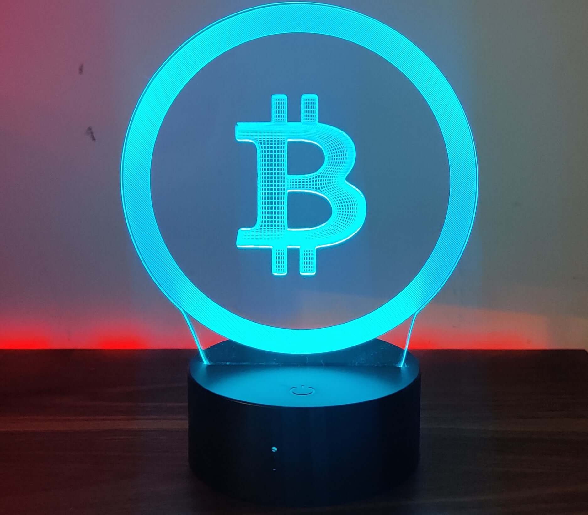 Bitcoin Merch® - Clear Bitcoin USB 3D LED Desk Night Lamp Light 7-Colors