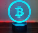 Bitcoin Merch® - Clear Bitcoin USB 3D LED Desk Night Lamp Light 7-Colors