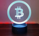 Bitcoin Merch® - Clear Bitcoin USB 3D LED Desk Night Lamp Light 7-Colors