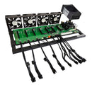 4 Fan 8 GPU Open Frame Mining Rig KIT with Motherboard + CPU + RAM+ SSD + PSU Included