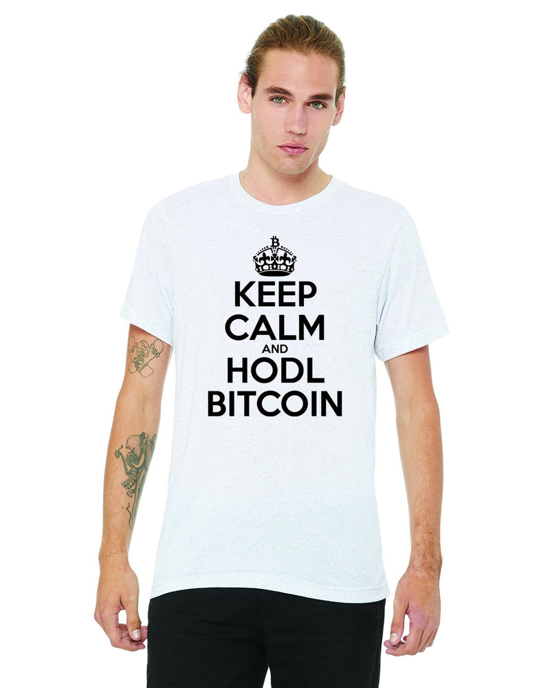 Bitcoinmerch.com - Keep Calm and HODL Bitcoin T-Shirt White