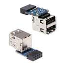 9pin USB Header to Dual USB 2.0 Type-A Adapter for GPU USB Risers