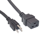 NEMA 5-15P to C19 Heavy-Duty Power Cable, 15A 125V US Plug - 6ft