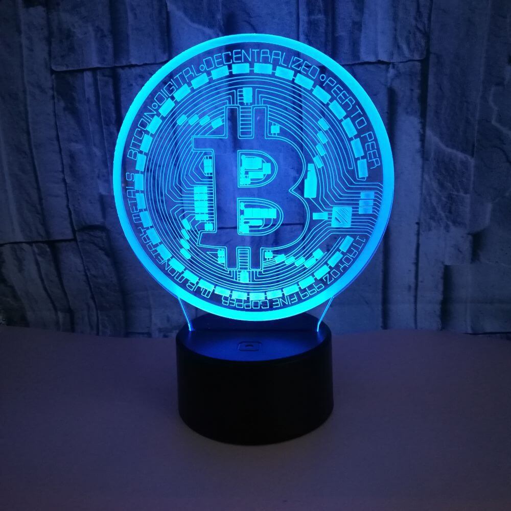Bitcoin Merch® - Bitcoin USB 3D LED Night Light 7 Color Decorating Desk Lamp