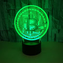 Bitcoin Merch® - Bitcoin USB 3D LED Night Light 7 Color Decorating Desk Lamp